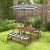 Slickblue Kids Picnic Table and Bench Set with Cushions and Height Adjustable Umbrella Perspective: back