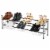 Ustech 2-Tier Slide-N-Adjust Multi-Position Metal Non-Slip Shoe Rack Perspective: back