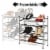 Ustech 3-Tier Slide-N-Adjust Multi-Position Metal Non-Slip Shoe Rack Perspective: back