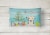 Christmas Tree and Yellow Labrador Canvas Fabric Decorative Pillow Perspective: back