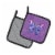 Carolines Treasures Butterfly on Purple Pair of Pot Holders Perspective: back