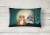 Halloween Scary  English Bulldog Red White Canvas Fabric Decorative Pillow Perspective: back