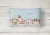 Merry Christmas Carolers Basset Hound Canvas Fabric Decorative Pillow Perspective: back