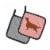 Carolines Treasures BB3593PTHD Irish Setter Checkerboard Pink Pair of Pot Holde Perspective: back