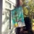 Merry Christmas Tree French Bulldog Piebald Flag Canvas House Size Perspective: back