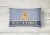 English Bulldog Fawn Welcome Canvas Fabric Decorative Pillow Perspective: back