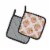 Carolines Treasures BB7481PTHD Tea Cup and Flowers Pink Pair of Pot Holders Perspective: back