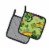 Watercolor St Patrick's Day Lucky Leprechan Pair of Pot Holders Perspective: back