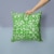 Watercolor Geometric Cirlce on Green Fabric Decorative Pillow Perspective: back