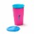 Wow Cup for Kids Original 360 Sippy Cup, Pink with Blue Lid, 9 oz TWO PACK Perspective: back