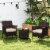 Slickblue 3 Piece Patio Conversation Set Cushioned Seats Glass Top Table for Outdoors Perspective: back