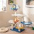 Slickblue 49 Inches Tall Cat Tree with UFO Top Perch Space Capsule and Sisal Scratching Posts Perspective: back
