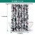 Floral Fabric Shower Curtain 72x72 Inches, with Rust Hooks,Black White Perspective: back