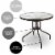 Garden Elements Outdoor Wave Glass Patio Dining Furniture Round Steel Table, Brown, 31.5 Perspective: back