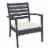 Siesta ISP004-DGR-CNA Artemis XL Outdoor Club Chair with Sunbrella Natural Cushion - Dark Gra Perspective: back