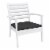 Siesta ISP004-WHI-CCH Artemis XL Outdoor Club Chair with Sunbrella Charcoal Cushion - White - Perspective: back
