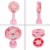 Kitcheniva Portable Rechargeable Mini Handy Fan Pink Perspective: back
