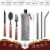 Kitcheniva Reusable Flatware Utensils Set With Carrying Pouch - Black Perspective: back