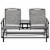Two Person Outdoor Double Swing Glider Chair Set with Center Tempered Glass Table, Loveseat Perspective: back