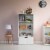 Basicwise 47 Inches Multi Purpose White 3 Tier Open Book Shelf And Bookcases Perspective: back