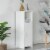 Wooden Home Tall Freestanding Bathroom Vanity linen Tower Organizer Cabinet, White Perspective: back