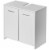 Sink Base Bathroom Vanity Cabinet 2-Door Organizer, Kitchen Storage Cabinet, White Perspective: back