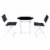 Costway 3 PCS Folding Bistro Table Chairs Set Garden Backyard Patio Furniture Black Perspective: back