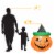 Costway 4ft Inflatable Pumpkin Halloween Decoration w/ Witch Hat LED Light Perspective: back