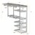 Custom Closet Organizer Kit 4 to 6 FT Wall-mounted Closet System w/Hang Rod Grey Perspective: back