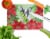 French Bulldog Black White Poinsettas Glass Cutting Board Large Perspective: back