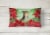 Miniature Pinscher #2 Poinsettas Canvas Fabric Decorative Pillow Perspective: back