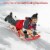 Costway 54''Kids Wooden Snow Sled Runners Steering Bar Steering Snow Slider Perspective: back