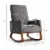 Costway Mid Century Retro Fabric Upholstered Rocking Chair Nursery Armchair Gray Perspective: back