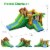 Inflatable Bounce House Jungle Jumping Bouncer Double Slides Park w/ Blower Perspective: back