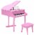 30 key Childs Toy Grand Baby Piano w/ Kids Bench Wood Pink Perspective: back