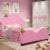 Costway Kids Children Upholstered Platform Toddler Bed Bedroom Furniture Berry Pattern Perspective: back