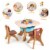 Children Kids Activity Table Chair Set Play Set Furniture W/Storage Perspective: back
