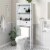 Costway Over the Toilet Storage Rack Bathroom Space Saver w/ 2 Open Shelves & Drawers Perspective: back