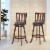 Costway Set of 2 29.5'' Swivel Bar stool Leather Padded Dining Kitchen Pub Bistro Chair High Perspective: back