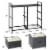 Costway 5 Drawers Dresser Storage Unit Side Table Display Organizer Dorm Room Wood Dark Gray Perspective: back