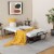 Costway Heavy Duty Foldable Bed Metal Guest Bed Daybed W/ 4 inch Mattress Memory Foam Perspective: back