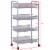 Costway 4 Tier Storage Rack Trolley Cart Home Kitchen Organizer Utility Baskets Silver Steel Perspective: back