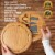 Bamboo Cheese Board and Knife Set - 10 Inch Swiveling Charcuterie Board with Slide-Out Drawer Perspective: back