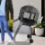 Slickblue 28 Inch Portable Fire Pit on Wheels with Log Grate-Black Perspective: back