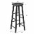 Gymax Set of 2 Pub Dining Height Bar Stool Bistro Table Chairs Faux Marble Top Black Perspective: back