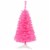Costway 3 ft Premium Artificial Christmas Mini Tree Holiday Season Pink w/ Plastic Stand Perspective: back