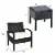 3PCS Patio Rattan Furniture Set Conversation Sofa Cushioned Coffee Table Garden Perspective: back