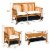 8PCS Wooden Patio Conversation Set Outdoor Furniture Set w/ Cushion Perspective: back