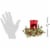 Ganz Kissing Krystals Small Mecury Glass Hurrican Tea Light Candle Holder Mistletoe Set,,Red Perspective: back