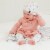 Organic Cotton Hat And Bib Set Printed Small Flowers Perspective: back